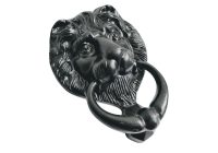 Vintage English Black Iron Lion Head Front Door Knocker Knock New Old Stock Decorative Decor circa 1980-90’s Vintage English Black Iron Lion Head Front Door Knocker Knock New Old Stock Decorative Decor circa 1980-90's