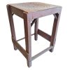 Vintage French Wooden Brown Natural Wood Home Made Medium Stool Chair Stand Display Rest Plinth Seating Prop c1960-1970's
