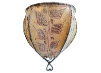 Vintage Moroccon Large Animal Skin Iron Heavily Tarnished Worn Rusty Wall Hanging Lamp Shade Lampshade Decor Design c1970’s Vintage Moroccon Large Animal Skin Iron Heavily Tarnished Worn Rusty Wall Hanging Lamp Shade Lampshade Decor Design c1970's