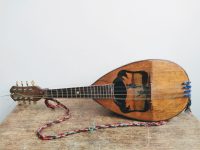 Alternative view of Vintage French Wood Hand Made Mandolin Stringed Musical Instrument Wooden Antique Collector One Off Prop Display c1920-40's