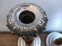 Alternative view of Vintage English Barley Twist Wood Silver Coloured Metal Candlestick Candle Stick Candelabra Candles Light Candle c1960-70's