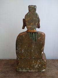 Vintage Chinese Large Heavy Plaster Home Made Gold Buddha Meditating Ornament Praying Asian One Off Art Projects c1980-90’s 2