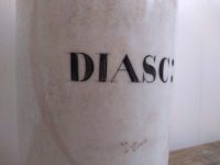 Alternative view of Antique French DIASC White Porcelain Ceramic Pharmacy Medical Apothecary Pot Vase Container Storage Prop c1850's