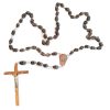 Antique French Large Long Wooden Crucifix Necklace Priest Catholic Church Chapel Cross Religious Symbol circa 1960-70's