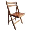 Vintage French Natural Wooden Wood Folding Chair Stool Stand Display Rest Plinth Seating Village Hall Prop c1960-70's