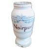 Antique French Noirpum Blue White Faience Pottery Pharmacy Medical Apothecary Pot Vase Container Storage Prop c1750's