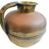 Antique French Large Brass Pot Repaired Container Vase Flask Storage Planter Tarnish Patina Decorative Display circa 1910's
