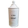 Antique French UNG EPISP White Porcelain Ceramic Pharmacy Medical Apothecary Pot Vase Container Storage Prop c1850's