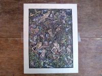 Alternative view of Vintage Balinese Ink Drawing Campung Jungle Beast Dancers Animals Original Art Indonesia South East Asia Tribal c1960-70's