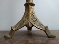 Alternative view of Antique French Medium Church Chapel Metal Candle Candlestick Stick Pedestal Ornament Stand Display Acorn Decor c1900's