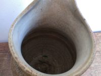 Alternative view of Vintage French Traditional Normandy Brown Pottery Stoneware Jug Pitcher Decanter Water Wine Damaged Prop circa 1950's