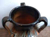 Alternative view of Vintage French Large Terracotta Brown Multi Coloured Jug Pitcher Faience Style Pot Vase Display Patina Design c1960-70's