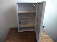 Alternative view of Vintage French metal wall mounted large medical first aid medicine storage cabinet drawer shelf storage box bathroom c1990's