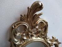 Alternative view of Vintage Italian Small Ornate Gold Wall Hanging Mirror Resin Wood Gift Glass Mirror Decorative Cloakroom circa 1980-90's