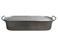 Vintage French Aluminium Long Fish Salmon Saucepan Sauce Pan Cooking Pot Stove Kitchen Cook Storage DIsplay circa 1980-90's