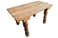 Vintage French Wooden Brown Natural Wood Small Plinth Stand Display Rest Prop Home Made Unique One Off Piece c1970-1980's