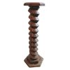 Vintage French Wine Vineyard Press Screw Style Stand Wood Wooden Heavy Tall Plinth Ornament Pot Display Rest Design c1950's