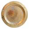 Vintage Moroccan Arabian Middle East Brass Metal Circular Plate Tray Dish Bowl Platter Decorative Table circa 1960-70's