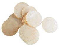 Antique Chinese INDIVIDUAL Mother Of Pearl Lotus Flower Round Circular Round Gaming Chip Counter Token Hand Engraved c1850's