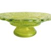 Vintage French Green Vaseline Style Glass Serving Dish Plate Table Centrepiece Decor Catch All Snacks Nuts Crisps c1950-60's