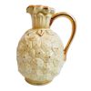 Vintage French Pineapple Handled Gold Yellow Ceramic Pot Vase Jug Pitcher Decanter Container Storage Display Prop c1940-50's