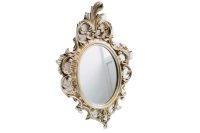 Vintage Italian Small Ornate Gold Wall Hanging Mirror Resin Wood Gift Glass Mirror Decorative Cloakroom circa 1980-90's