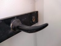 Alternative view of Vintage French Butcher Black Hanging Hooks Shop Commercial Wall Mounted Heavy Industrial Hanging Storage Solution c1980-90's