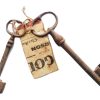 Antique French Large Medium Rusty Iron Key Collection As Found On String Cupboard Drawer Rusty Keys Door Lock c1910's