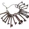 Antique French Medium Rusty Iron Key Collection As Found On Wire Loop Cupboard Drawer Rusty Keys Door Lock Job Lot c1910's