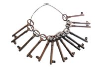 Antique French Medium Rusty Iron Key Collection As Found On Wire Ring Cupboard Drawer Rusty Keys Door Lock Job Lot c1910's