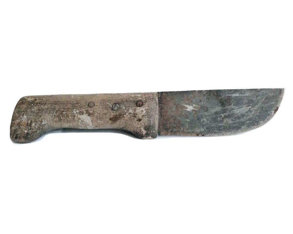 Antique French Butcher Large Knife Cutting Skinning Dressing Beef Pork Lamb Hanging Decor Rustic Kitchen circa 1910-20’s