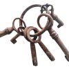 Antique French Small Rusty Iron Key Collection As Found On Original Keyring Cupboard Drawer Rusty Keys Door Lock c1910's