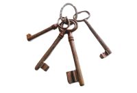 Antique French Medium Rusty Iron Key Collection As Found On Original Keyring Cupboard Drawer Rusty Keys Door Lock c1910's