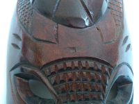 Alternative view of Vintage South Pacific Oceania Turtle Inspired Decorative Wooden Mask Wall Hanging Decor Carving Sculpture Wood Art c1990's