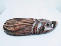 Alternative view of Vintage South Pacific Oceania Islands Decorative Wooden Mask Wall Hanging Decor Carving Sculpture Wood Art c1970-80's