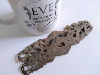 Alternative view of Antique French Ornate Bronze Brass Metal Key Hole Plate Cover Decor Keyhole Gold Door Furniture Decoration c1900's