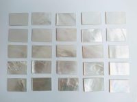 Alternative view of Vintage Chinese INDIVIDUAL Mother Of Pearl MOP Rectangular Plain Gaming Chip Counter Token Marker Hand Carved c1950-1960's