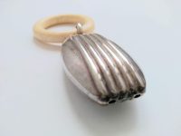 Alternative view of Antique French Silver Newborn Baby Bell Rattle Teething Ring Ornament Pendant Jewellery Jewelry Necklace Hanger Charm 1910's