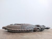 Alternative view of Vintage African Male Man Wooden Wood Mask Statue Figurine Primitive Sculpture Carving Tribal Wall Art Decor c1970-80's