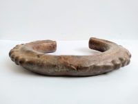 Alternative view of Antique African Niger Baoulé Dogon Bronze Copper Manilla Currency Bracelet Bangle Large Jewellery Jewelry c1910's