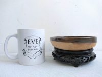 Alternative view of Vintage French Traditional Rustic Rural Pottery Stoneware Dish On Antique Chinese Stand Catch-all Jewellery Bowl c1900-1980's