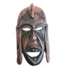 Vintage African Wooden Mask Hanging Wall Hanging Decor Carved Statue Carving Sculpture Wood Tribal Art c1970-80's