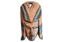 Vintage African Small Wooden Mask Hanging Wall Hanging Decor Carved Statue Carving Sculpture Wood Tribal Art c1980-90's