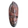 Vintage South Pacific Oceania Turtle Inspired Decorative Wooden Mask Wall Hanging Decor Carving Sculpture Wood Art c1990's