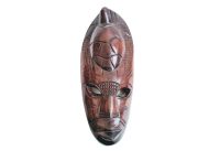 Vintage South Pacific Oceania Turtle Inspired Decorative Wooden Mask Wall Hanging Decor Carving Sculpture Wood Art c1990's