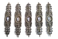 Vintage French Ornate Bronze Brass Metal Small Key Hole Plate Cover Decor Keyhole Gold Door Furniture Decoration c1920-30's