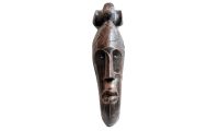 Vintage African Male Man Wooden Wood Mask Statue Figurine Primitive Sculpture Carving Tribal Wall Art Decor c1980-90's