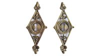 Antique French Ornate Bronze Brass Metal Small Key Hole Plate Cover Decor Keyhole Gold Door Furniture Decoration c1910's