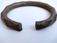 Alternative view of Vintage African Niger Baoule Dogon Bronze Copper Manilla Currency Bracelet Bangle Large Tribal Jewellery Jewelry c1930-50's