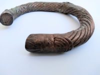 Alternative view of Vintage African Niger Baoule Dogon Bronze Copper Manilla Currency Bracelet Bangle Large Tribal Jewellery Jewelry c1930-50's